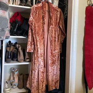 XL faux suede full length cardigan